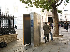 Modern street urinal in London