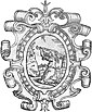 Coat of arms of the Vicariate of Valpolicella as depicted on the title page of Privilegia et iura Communitatis et Hominum Vallis Pulicellae, a 16th-century essay written by Giangiacomo Pigari. of Vicariate of Valpolicella