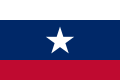 The civil ensign of the Republic of Texas, a charged horizontal triband.