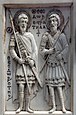 Theodore Tiron & Theodore Stratelates (right) from the Harbaville Triptych (Ivory; in the Louvre) from a workshop in Constantinople - mid-10th century