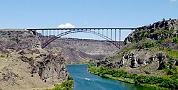 Perrine Bridge spanning the Snake River Canyon at Twin Falls.
