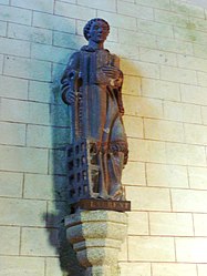 Statue of Saint Lawrence with the grill by his side