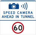 (G6-330-1) Speed Camera in Tunnel Ahead (Speed Limit) (used in New South Wales)
