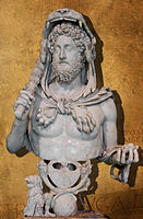 Commodus dressed as Hercules, c. 191 CE, in the late imperial "baroque" style; Capitoline Museum, Rome.