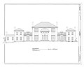 Library of Congress 1999 Historic American Buildings Survey No. DC 171 Architectural Drawing of the South Elevation of Tudor Place at 1:48 scale.