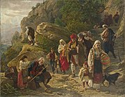 Refugees from the Herzegovina Uprising, painting, 1889