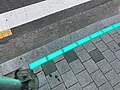 Seoul pavement light in green, close up