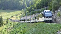 Doppelpendelzug der Montreux-Berner Oberland-Bahn (MOB) mit einem ABe 4/4 und einem Be 4/4