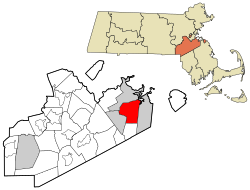 Location of Braintree in Norfolk County, Massachusetts