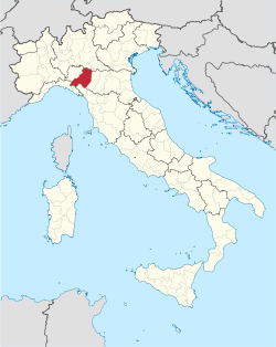 Map highlighting the location of the province of Parma in Italy