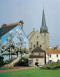 The church and a mural