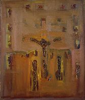 Crucifixion by Porfirio DiDonna, 1964, oil on linen, 24 x 20 inches