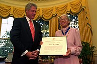 Parks and President Bill Clinton