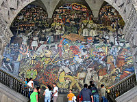Diego Rivera's mural The History of Mexico at the National Palace in Mexico City (1929-1935).