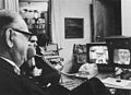 Image 41Swedish Prime Minister Tage Erlander using an Ericsson videophone to speak with Lennart Hyland, a popular TV show host (1969) (from History of videotelephony)