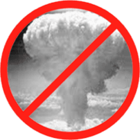 Anti nuclear symbol, a variation of a mushroom cloud and a "no" sign