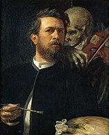 Self-portrait with Death playing the fiddle, 1872