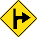 (W9-1) Modified side road intersection (right)