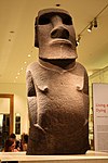 Hoa Hakananai'a, an example of a moai; c. 1200 AD; flow lava; height: 242 cm; British Museum (London)[102]