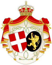 Alliance Coat of Arms of King Umberto II and Queen Maria-José