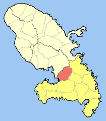 Location of the commune (in red) within Martinique
