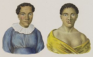 Portrait of Teriitaria and Teremoemoe facing the artist