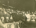 Franklin D. Roosevelt throws the first pitch at Opening Day, April 24, 1934