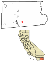 Location of Holtville in Imperial County, California.