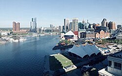 The Inner Harbor in Baltimore in August 2020