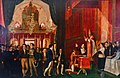The oath of the provisional triumviral regents of the Empire of Brazil in the chapel in 1831, at the beginning of the Regency period.
