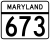 Maryland Route 673 marker