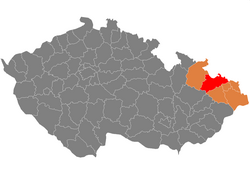 Location in the Moravian-Silesian Region within the Czech Republic