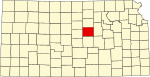 State map highlighting Saline County