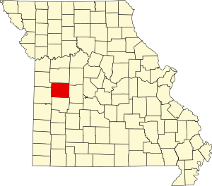Map of Missouri highlighting Henry County