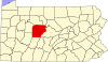 State map highlighting Clearfield County