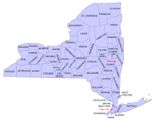 Map of the counties of New York State