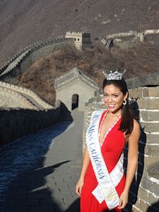 Noelle Freeman, Miss California 2011, at the Great Wall of China