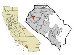 Location of Stanton within Orange County, California