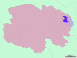 Location of Xining City jurisdiction (dark blue) in Qinghai