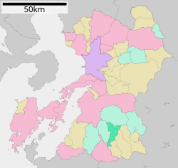 Location of Sagara in Kumamoto Prefecture