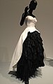 White cotton pique and black taffeta and organza evening gown (1951). Philadelphia Museum of Art.