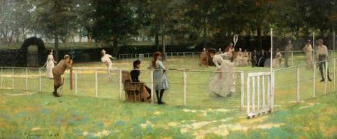 The Tennis Party, 1885, Aberdeen Art Gallery