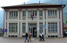 Rhaetian Railway station in Tirano.