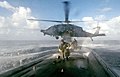 MH-60L from 160th SOAR deploys an ODA from 7th SFG(A) on board a U.S. submarine