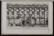 Hôtel de Clary: drawing of 1833 showing the state of completion of the façade at that date.