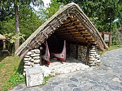 Ipanitika stored in a traditional boathouse