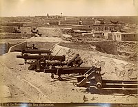 Beim britischen Beschuss Alexandrias im Jahr 1882 zerstörte ägyptische Geschütz-Stellung von al-Maks, einem Stadtteil von Alexandria