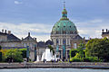 Amalienborg and the Marble Church seen with the Amalie Garden in the foreground