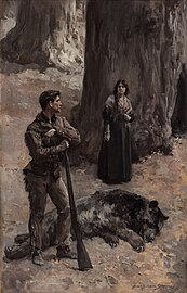 The Bear Hunter oil on canvas (1896)