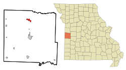 Location of Adrian, Missouri